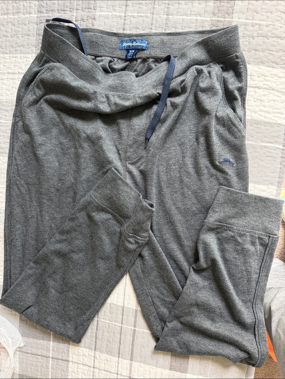 Tommy Bahama Gray Drawstring Knit Joggers